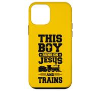 This Boy Runs On Jesus And Trains Christian Train Buff Case for iPhone 12 mini