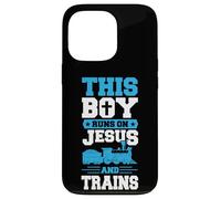 This Boy Runs On Jesus And Trains Christian Train Buff Case for iPhone 13 Pro