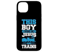 This Boy Runs On Jesus And Trains Christian Train Buff Case for iPhone 14 Plus