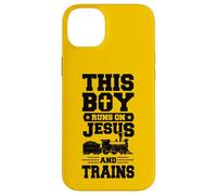 This Boy Runs On Jesus And Trains Christian Train Buff Case for iPhone 14 Plus