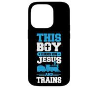 This Boy Runs On Jesus And Trains Christian Train Buff Case for iPhone 14 Pro