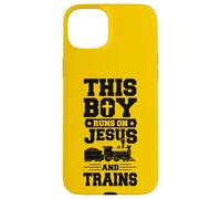 This Boy Runs On Jesus And Trains Christian Train Buff Case for iPhone 15 Plus