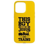 This Boy Runs On Jesus And Trains Christian Train Buff Case for iPhone 15 Pro Max