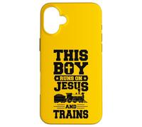 This Boy Runs On Jesus And Trains Christian Train Buff Case for iPhone 16 Plus