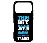 This Boy Runs On Jesus And Trains Christian Train Buff Case for iPhone 17 Pro