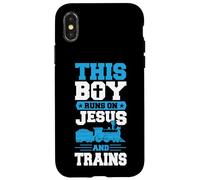 This Boy Runs On Jesus And Trains Christian Train Buff Case for iPhone X/XS