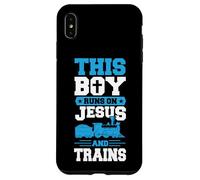 This Boy Runs On Jesus And Trains Christian Train Buff Case for iPhone XS Max