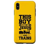 This Boy Runs On Jesus And Trains Christian Train Buff Case for iPhone XS Max