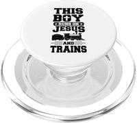 This Boy Runs On Jesus And Trains Christian Train Buff PopSockets PopGrip for MagSafe