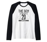 This Boy Turns 20 Today - Twentieth Birthday Raglan Baseball Tee