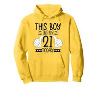 This Boy Turns 21 Today - Twenty-First Birthday Funny Retro Pullover Hoodie