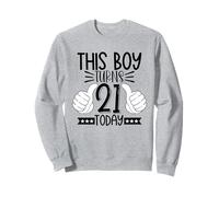 This Boy Turns 21 Today - Twenty-First Birthday Funny Retro Sweatshirt
