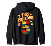 This Builder 5 Years Old 5th Birthday Brick Building Block Zip Hoodie