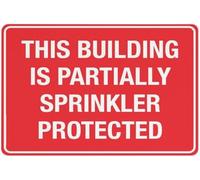 This Building Is Partially Sprinkler Protected Metal Tin Sign Aluminum Warning Signs For Indoor & Outdoor Yard Lawn Sign Home Decor 8x12 inch