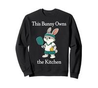 This Bunny Owns The Kitchen Funny Pickleball Player Easter Sweatshirt