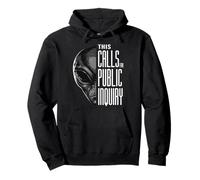 This Calls For Public Inquiry Funny Pun and Alien UFO Pullover Hoodie