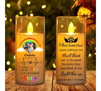 This Candle Burns in Loving Memory, Personalized Photo Christmas Memorial Candles Light Memorial Gifts LED Candles Lamp for Loss of Mom,Father Loved One Sympathy Gifts Bereavement Gift (style01)