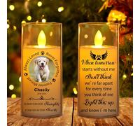 This Candle Burns in Loving Memory, Personalized Photo Christmas Memorial Candles Light Memorial Gifts LED Candles Lamp for Loss of Mom,Father Loved One Sympathy Gifts Bereavement Gift (style04)