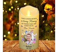 This Candle Burns in Loving Memory, Personalized Photo Christmas Memorial Candles Light Memorial Gifts LED Candles Lamp for Loss of Mom,Father Loved One Sympathy Gifts Bereavement Gift (style15)