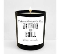 This Candle Smells Like Netflix and chill 300g fragranced Candle - Black Pot Gift Present