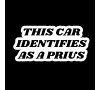 This CAR IDENTIFIES AS A Prius-Tesla Bumper Sticker,Anti Elon Elon Went Crazy Vinyl Decal Accessories for Car Bumper, Laptop, Window (Bend 7.09 * 3.32in)
