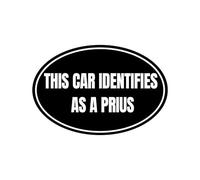 This CAR IDENTIFIES AS A Prius-Tesla Bumper Sticker,Anti Elon Elon Went Crazy Vinyl Decal Accessories for Car Bumper, Laptop, Window (Ellipse 6 * 4in)