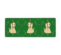 This Cartoon Dog on Grass Keyboard and Mouse pad, 12x31.5 inches in Size, is Designed for Computers, Consoles, Offices, and is Also Suitable for Games and Study.