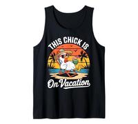 This Chick is On Vacation Funny Chicken Beach Retro Tank Top