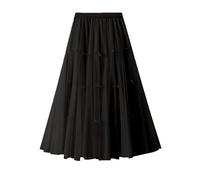 This chiffon dress with fairytale design, bow and mesh inserts is ideal for autumn winter and makes you look slimmer. The high-waisted, wide skirt provides an elegant look., black, L