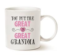 This Christmas Gifts Grandma Coffee Mug, You Put The Great in Great Grandma Best Mother's Day and Birthday Gifts for Your Grandmother Ceramic Cup White, 11 Oz