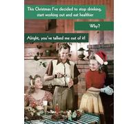 This Christmas I'm Going To Stop Drinking - Funny Retro Christmas Greetings Card