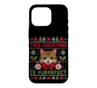 This Christmas Is Purrfect Ugly Sweater Cute Cat Lovers Case for iPhone 16 Pro