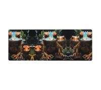 This Colorful Lizards Keyboard and Mouse pad, 12x31.5 inches in Size, is Designed for Computers, Consoles, Offices, and is Also Suitable for Games and Study.