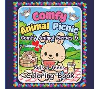 This Coloring Book title is "Comfy Animal Picnic". Stress relieving artwork. Relaxation and creation flow. Great gift idea for kids & teens.