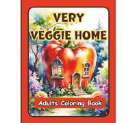 This Coloring Book Title is "Very Veggie Home VOL 4." Stress relieving artwork. Relaxation and creative flow. Great gift for kids, teens, adults, all ages.