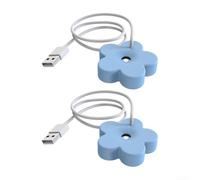 This Compact USB Powered Flower Humidifier is the Perfect Addition to Any Desk Setup or Nightstand (blue)