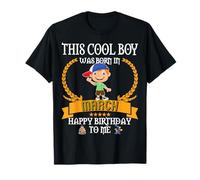 This Cool Boy was Born in March Funny Mar Birthday Kid Bro T-Shirt