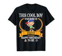 This Cool Boy was Born in May Funny May-Birthday Kid Bro Son T-Shirt
