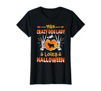 This Crazy Dog Lady Cocker Spaniel Loves Halloween Costume Value Graphic T-Shirt, Women, Black, S