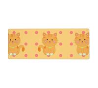 This Cute Cartoon Kitten Keyboard and Mouse pad, 12x31.5 inches in Size, is Designed for Computers, Consoles, Offices, and is Also Suitable for Games and Study.