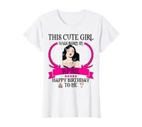 This Cute Girl was Born in April Funny Apr Birthday Sis Lady T-Shirt