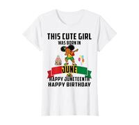 This Cute Girl was Born in June Juneteenth Kid Sister Pupil T-Shirt