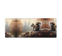This Cute Gray Squirrel Keyboard and Mouse pad, 12x31.5 inches in Size, is Designed for Computers, Consoles, Offices, and is Also Suitable for Games and Study.