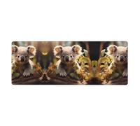 This Cute Koala Plant Keyboard and Mouse pad, 12x31.5 inches in Size, is Designed for Computers, Consoles, Offices, and is Also Suitable for Games and Study.