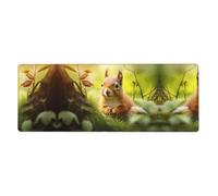 This Cute Little Squirrel Keyboard and Mouse pad, 12x31.5 inches in Size, is Designed for Computers, Consoles, Offices, and is Also Suitable for Games and Study.