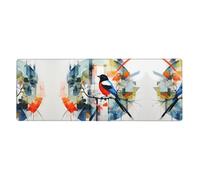 This Cute Magpie Keyboard and Mouse pad, 12x31.5 inches in Size, is Designed for Computers, Consoles, Offices, and is Also Suitable for Games and Study.