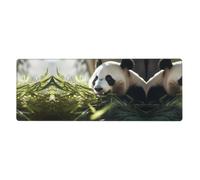 This Cute Panda Eating Bamboo Keyboard and Mouse pad, 12x31.5 inches in Size, is Designed for Computers, Consoles, Offices, and is Also Suitable for Games and Study.