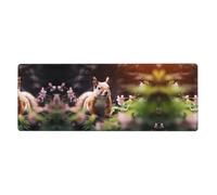 This Cute Squirrel Keyboard and Mouse pad, 12x31.5 inches in Size, is Designed for Computers, Consoles, Offices, and is Also Suitable for Games and Study.