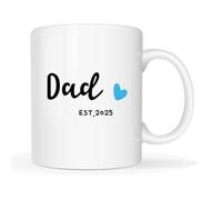 This Dad Est 2025 Coffee Mug, Father's Day New Dad Gifts for Men Him, First Time Dads Cup, White 11 Oz
