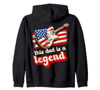 This Dad Is A Legend USA Flag Guitar Music Fathers Day Zip Hoodie